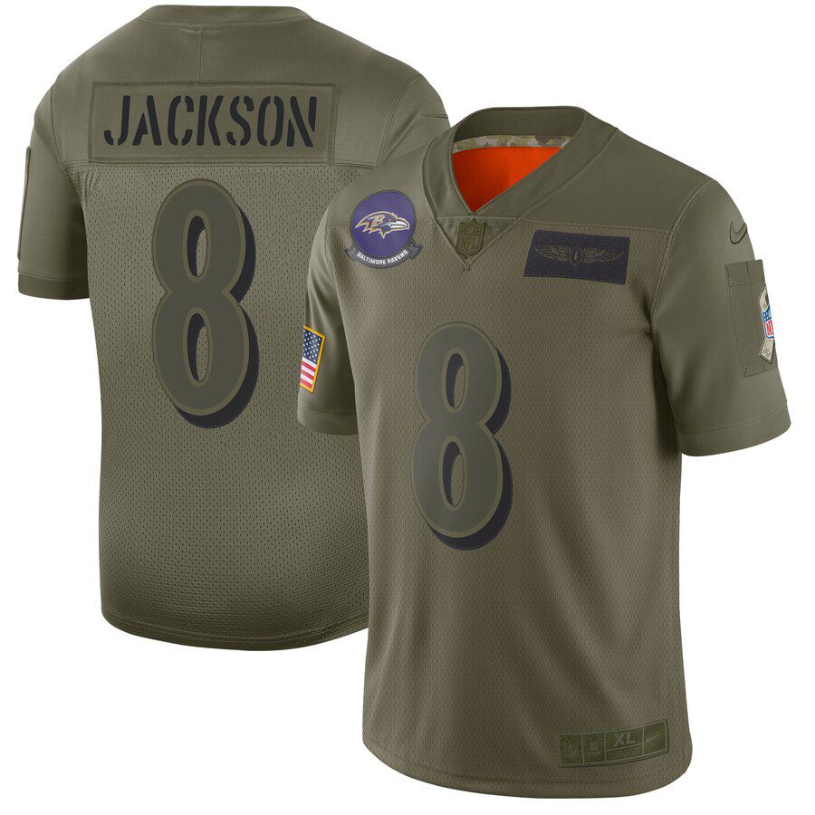 Men Baltimore Ravens #8 Jackson Green Nike Olive Salute To Service Limited NFL Jerseys->new york giants->NFL Jersey